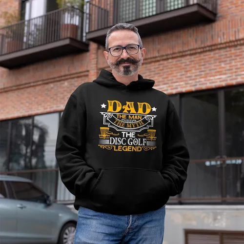 Vista 6 de Dad The Man The Myth The Disc Golf Legend Sweatshirt Outerwear, Disc Golf Hoodies