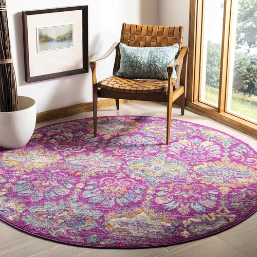 Vista 11 de SAFAVIEH Madison Collection - Alfombra decorativa de 2 pies 3 pulgadas x 3 pies 11 pulgadas, color azul y naranja, diseño de damasco bohemio,