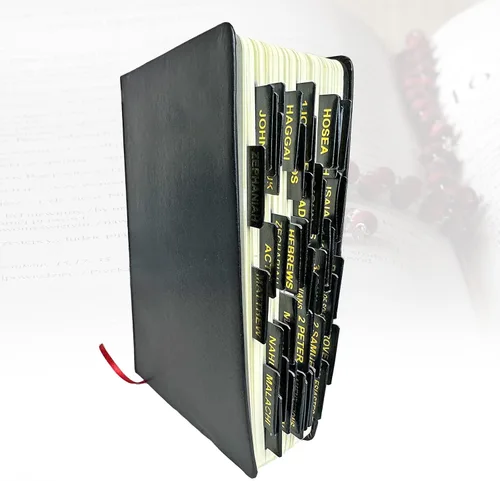 Vista 4 de Prriudy 88 pestañas de cuero de la Biblia, pestañas de índice bíblico para estudio de la Biblia, mujeres y hombres, 66 pestañas de la Biblia