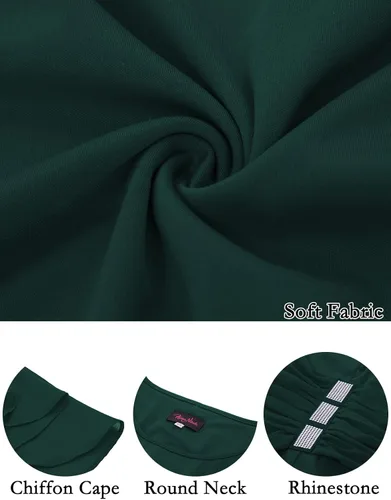 Vista 7 de Hanna Nikole Vestidos de lentejuelas para mujer, de gasa, con volantes, manga de capa, para fiesta, club, cóctel