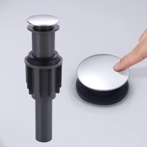Vista 12 de ARCORA - Drenaje de lavabo con desbordamiento, tapón de lavabo de baño con varilla de elevación, drenaje mate negro para lavabo de recipiente