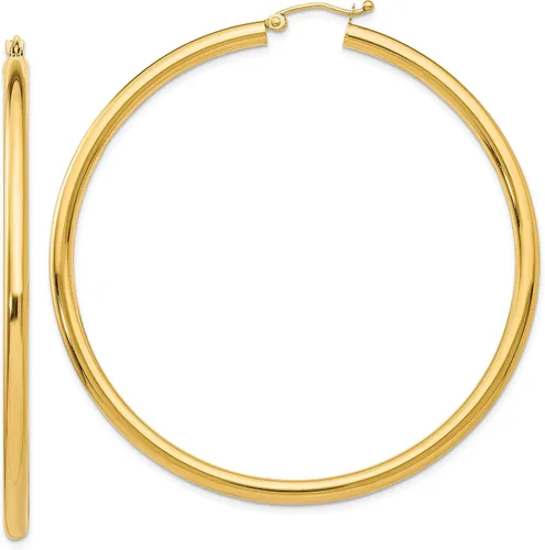 Vista 14 de Aretes de aro ligeros clásicos de 0.551 in en oro amarillo real de 14 quilates