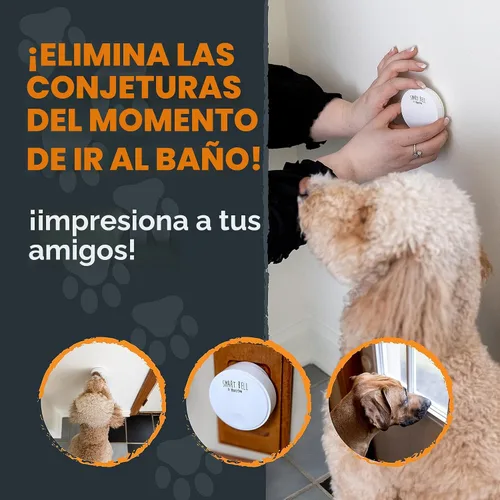 Vista 8 de Mighty Paw Smart Dog Bell 2.0 Timbre inalámbrico para puerta de perro para entrenamiento de orinal - Campana de entrenamiento para cachorros