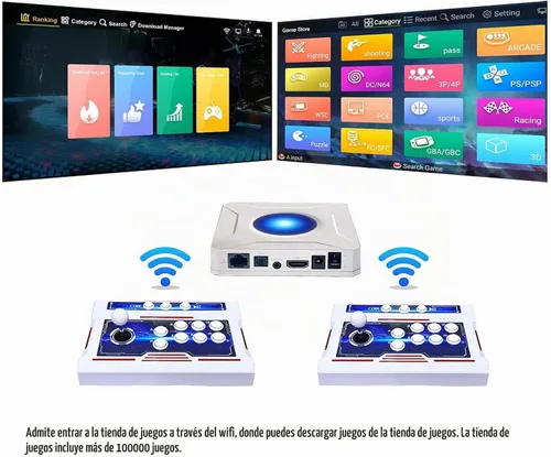 Vista 3 de [39800 juegos en 1] Pandora Box 3D Arcade Game Machine, Doble Wireless Joystick Arcade Console, función WiFi para agregar juegos en línea, PC