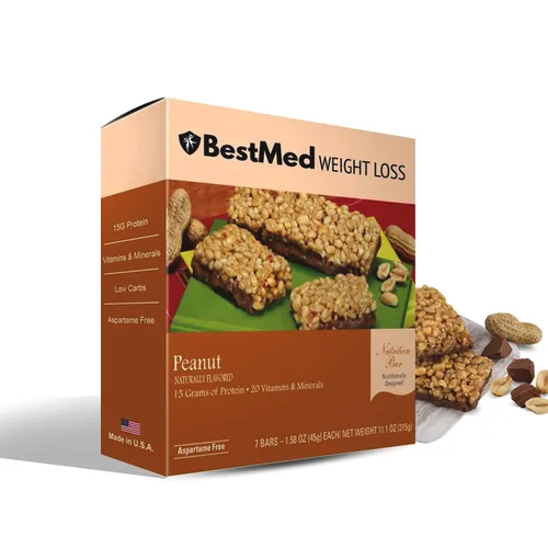 Vista 7 de BestMed - Barra de proteínas – 0.55 onzas de proteína, baja en carbohidratos, baja en azúcar, alta fibra, baja en calorías, barra nutricional