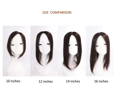 Vista 2 de Extensiones de cabello humano Remy liso con base de seda para mujer, clip en corona gruesa, 8 pulgadas
