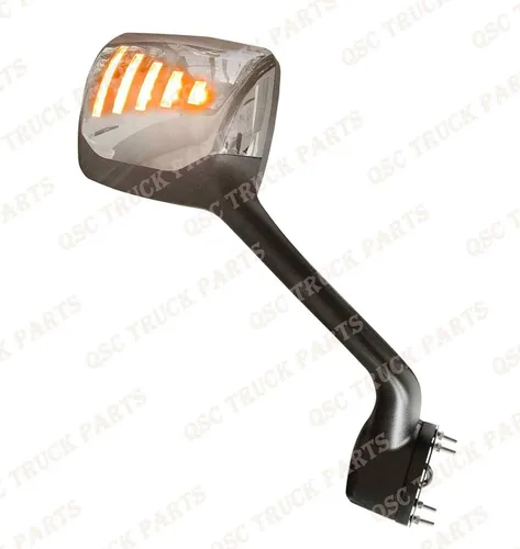 Vista 2 de QSC Truck Parts Juego de espejos cromados para capó con LED delantero y trasero puede usarse con Kenworth T680 Peterbilt 579 2013-21