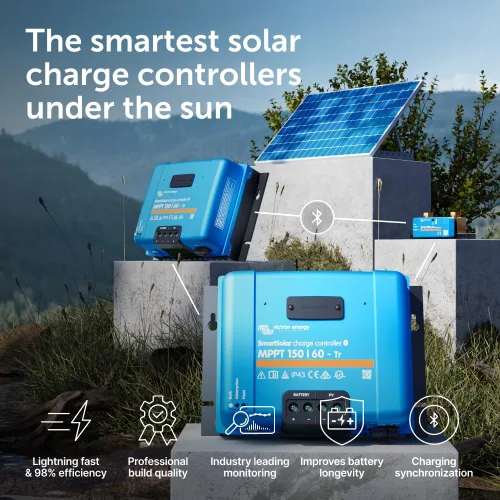 Vista 2 de Victron Energy SmartSolar MPPT Tr - Controlador de carga solar (Bluetooth), controladores de carga para paneles solares, 150 V, 60 amperios