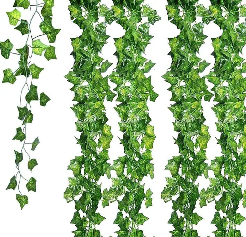 Vista 7 de Unilove Guirnalda de follaje falso de 168 pies, decoración de hojas artificiales, plantas de vid de hiedra para decoración del hogar, interiores