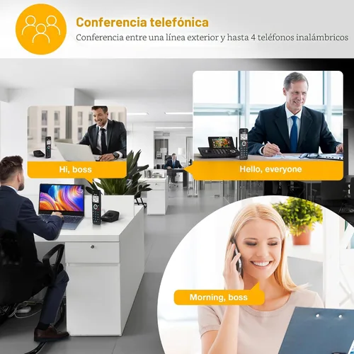Vista 6 de AT&T DECT 6.0 Teléfono inalámbrico para el hogar y la empresa con contestador, pantalla a color grande de 5", atajo de un solo toque, conferencia