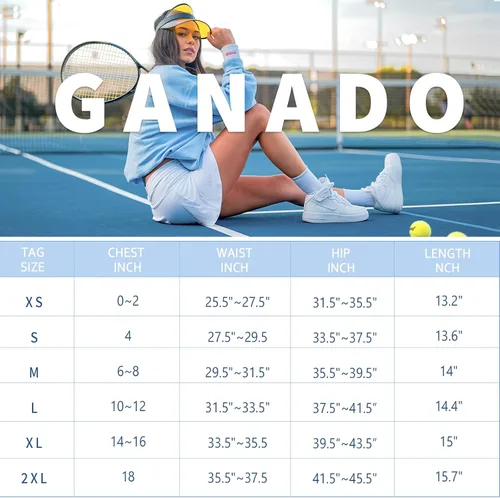 Vista 6 de Ganado Falda pantalón de tenis para mujer con 4 bolsillos, plisada, falda de golf de cintura alta, falda pantalón atlética para entrenamiento