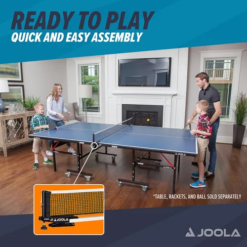 Vista 3 de JOOLA Premium Avanti Table Tennis Net and Post Set - Portable and Easy Setup Ping Pong Screw On Clamp Net