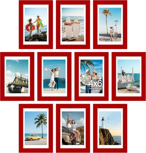 Vista 74 de decorUhome Paquete de 10 marcos de fotos de 4 x 6 pulgadas, decoración de Dorado