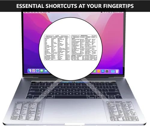 Vista 4 de TEACHUCOMP Adhesivo de atajos de teclado para Mac OS Plus, Microsoft Word y Excel (para Mac/MacBook), ayuda de entrenamiento, hoja de trucos