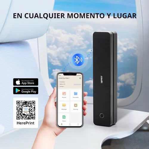 Vista 3 de iDPRT Impresora térmica inalámbrica portátil para viajes, impresora pequeña Negro