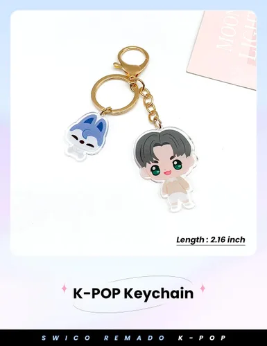 Vista 2 de Swico Remado Kpop - Llavero de dibujos animados lindo llavero de coche colgante mujer bolso cartera colgantes SKZOO