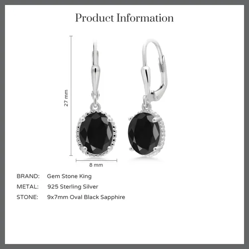 Vista 167 de Gem Stone King Aretes colgantes de gota para mujer, plata de ley 925, piedra natal ovalada de 0.354 x 0.276 in, joyería fina, regalos para ella