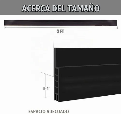 Vista 2 de Suptikes Paquete de 2 topes para puerta, barrido de puerta para puertas exteriores e interiores, sello inferior de puerta, aislamiento contra