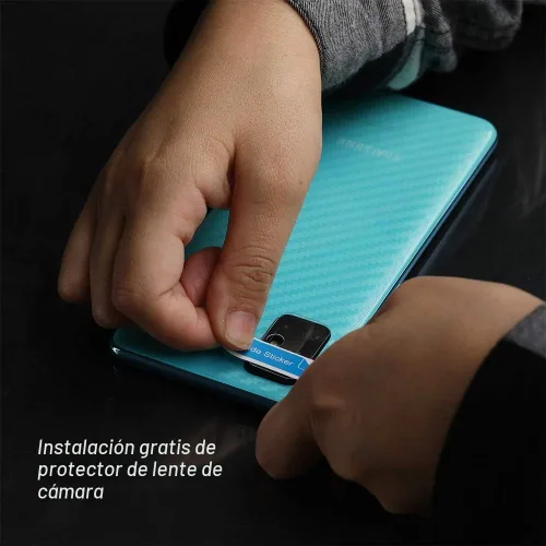 Vista 3 de Ibywind Protector de pantalla para SamSung Galaxy A51, con 2 piezas de vidrio templado, 1 protector de lente de cámara, 1 película de fibra