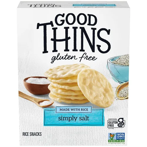 Vista 20 de Good Thins Galletas de arroz simplemente saladas sin gluten, 3.5 onzas (Paquete de 3)