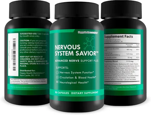 Vista 4 de Salvador del sistema nervioso - Apoyo nervioso avanzado - Nuestro mejor suplemento de apoyo nervioso - Suplemento natural para salvar los nervios