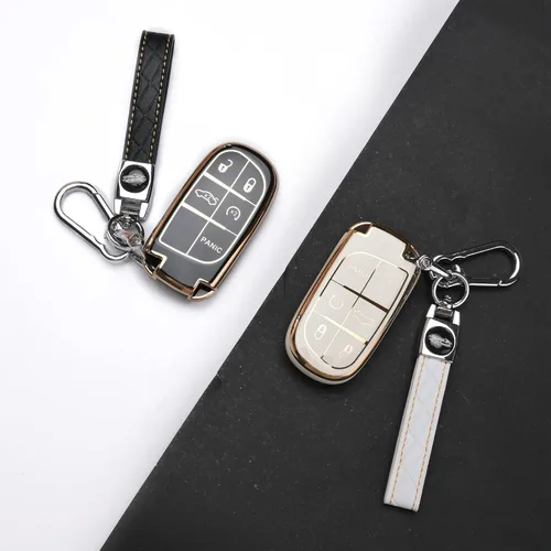 Vista 5 de Funda para llavero para Dodge Charger, accesorios Challenger, se adapta a 3, 4, 15 botones, carcasa protectora de llave inteligente de TPU