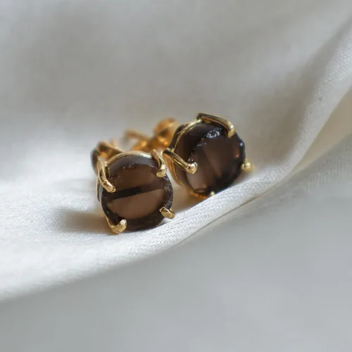 Vista 158 de Gempires Natural Raw Prong Setting Stud Earrings, 8-10 mm Crystals Earring, Handmade Jewelry, Gift for Her