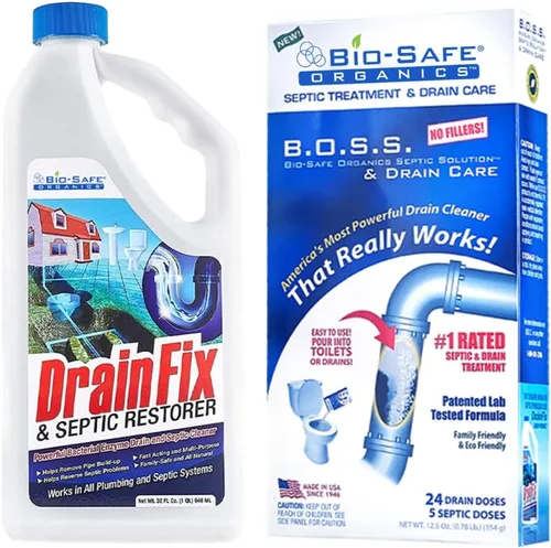 Vista 10 de DrainFix & Restorer séptico - 32 onzas líquidas. - Tratamiento de tanque séptico patentado Bac Enzyme Exxon Valdez, limpiador de drenaje