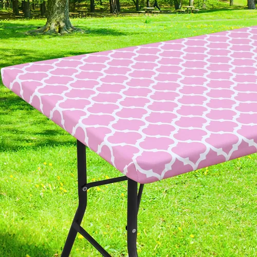 Vista 40 de Smiry Mantel cuadrado para mesa de pícnic, manteles de camping impermeables elásticos ajustables, protector de mantel de vinilo con respaldo de Gris