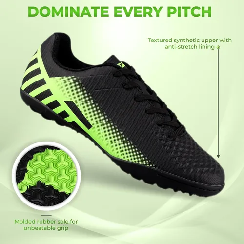 Vista 2 de Vizari Santos Turf - Zapatos de fútbol para adolescentes y adultos Zapatos de fútbol ligeros con parte superior sintética de doble color Zapatos