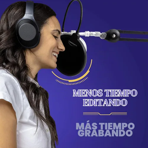 Vista 8 de filtro Pop para micrófono, 6 pulgadas pantalla con doble malla eBook con consejos para grabación (idioma español no garantizado)