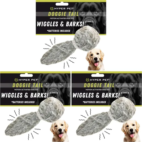 Vista 11 de Juguetes de peluche interactivos para perros Hyper Pet Doggie Tail (se mueve, vibra y ladra, juego estimulante)