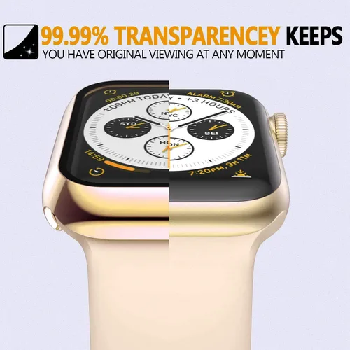 Vista 2 de Paquete de 2 fundas protectoras de pantalla de vidrio templado de 1.496 pulgadas para Apple Watch Series 3, 2, 1, chapada, dura cobertura completa