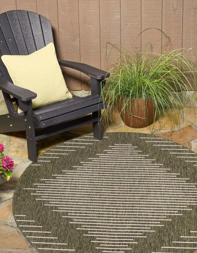 Vista 8 de Unique Loom Outdoor Modern Collection - Alfombra rectangular de 2 x 3 pies 1 pulgada, color azul y marfil