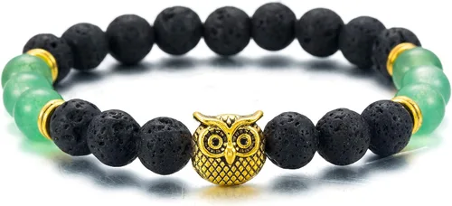 Vista 7 de Softones Collar de búho con cristales curativos para mujeres y hombres, collar de piedras preciosas de energía espiritual Reiki, juego de pulseras