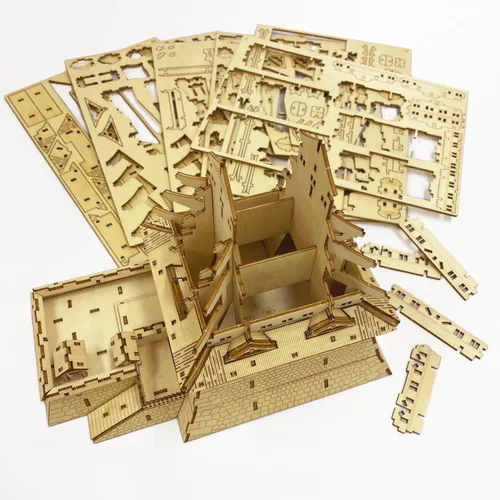 Vista 3 de Rompecabezas 3D de arquitectura de madera del castillo de Edo - Divertidos kits de manualidades de madera - Regalo ideal para cumpleaños y recuerdos