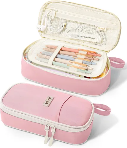 Vista 15 de Estuche Lindo para Lápices SUNEE, Funda Estética para Bolígrafos, Bolsa Grande para Lápices de Color con Cremallera, Almacenamiento y Organizador