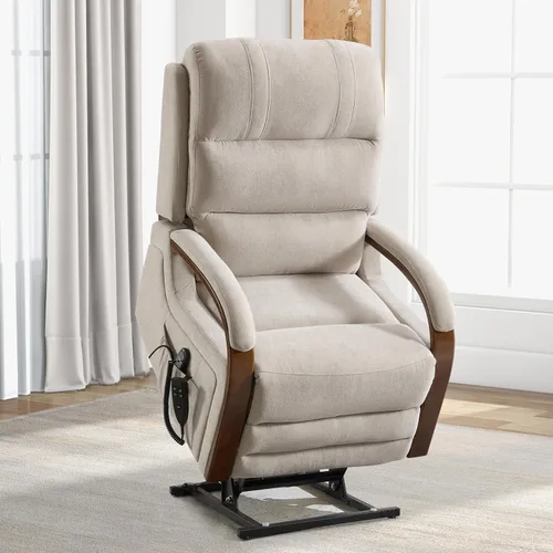 Vista 13 de Trustyue Silla Reclinable de Elevación Eléctrica de Doble Motor, Reclinable Completamente Plana, Silla Elevadora con Masaje y Calor, Asistencia
