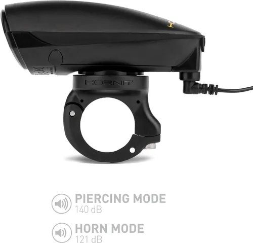 Vista 4 de Hornit Bocina de bicicleta dB140, modelo V3 mejorado, bocina de bicicleta más fuerte del mundo para mayor seguridad del conductor, gatillo remoto