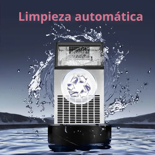 Vista 6 de ICYGLEE Máquina comercial para hacer hielo, máquina de hielo independiente Plateado