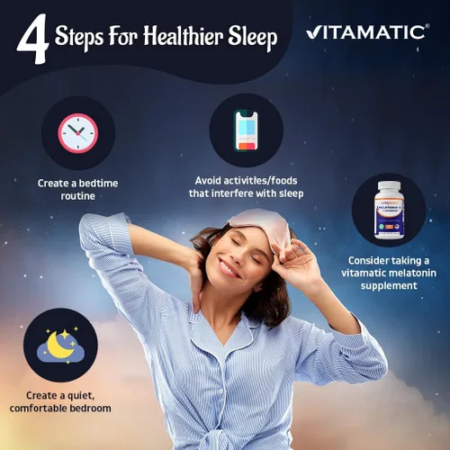 Vista 6 de Vitamatic Melatonina 10mg con raíz de valeriana 4:1 Extracto 250 mg 120 Comprimidos