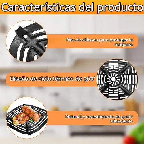 Vista 3 de Piezas de repuesto para freidora de aire Ninja Crispi FN101GY, accesorios para freidora de aire, placa de parrilla con parachoques de goma