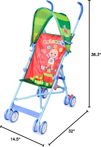 Vista 7 de Sunny Days Entertainment CoComelon - Cochecito paraguas oficial con toldo - Cochecito de viaje rojo para recién nacidos, niños pequeños y niños