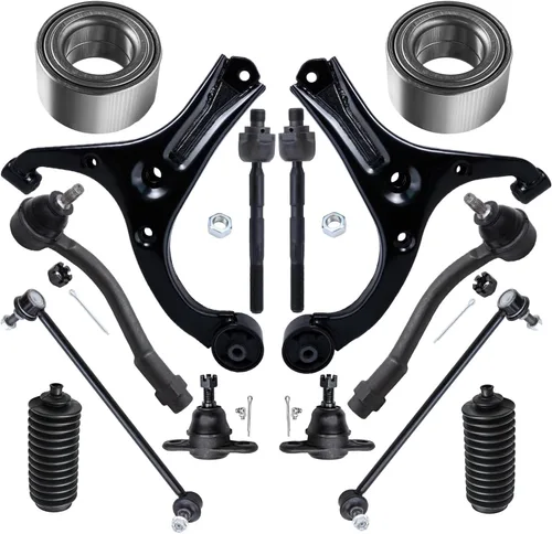 Vista 77 de Detroit Axle - Kit de suspensión delantera 4WD para Nissan Frontier Pathfinder Xterra, 2 cubos de rodamientos de ruedas, 2 brazos de control
