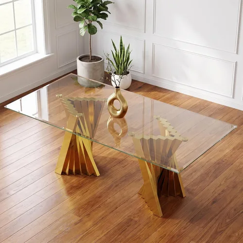 Vista 4 de Juego de mesa de comedor de lujo de 5 piezas para 4 personas