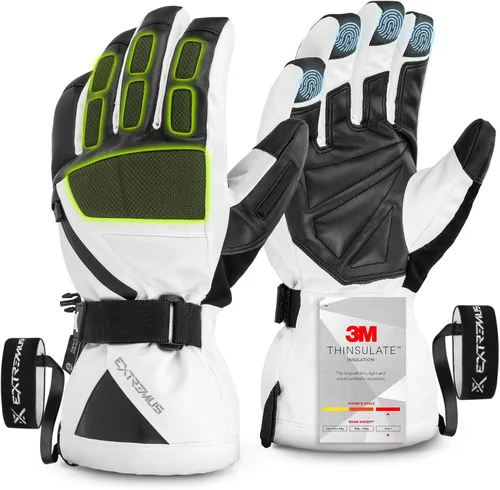 Vista 8 de Extremus Outlook Peak - Guantes de esquí para hombre y mujer, guantes de nieve cálidos 3M Thinsulate para clima frío, resistentes al agua y al