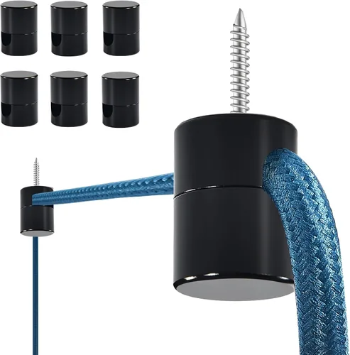 Vista 10 de Paquete de 3 Ganchos de Techo Mejorados, Ganchos de Techo Ajustables de Aluminio para Colgar Luces, Gancho Colgante Negro de Servicio Pesado, Gancho