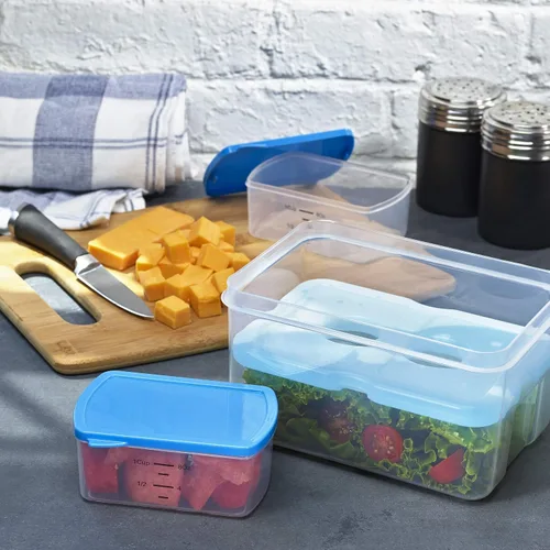 Vista 5 de Fit & Fresh 216HL - Juego de entrada con bolsa de hielo, 3 recipientes reutilizables para control de porciones, sin BPA, apto para microondas