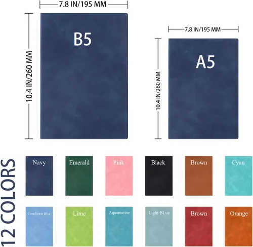 Vista 3 de Cuaderno personalizado de cuero diario con grabado con nombre y texto para mujeres y hombres, 192 páginas, regalo personalizado de cumpleaños