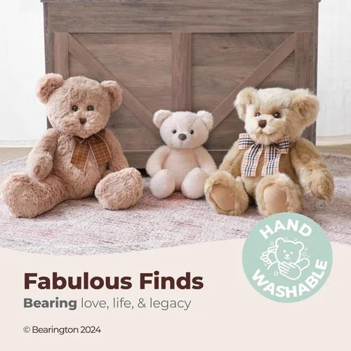 Vista 3 de Oso de peluche Bearington Sicky Vicky, regalo de "que te mejores pronto" para niños, de 25.4 cm después de una cirugía para niños con pies